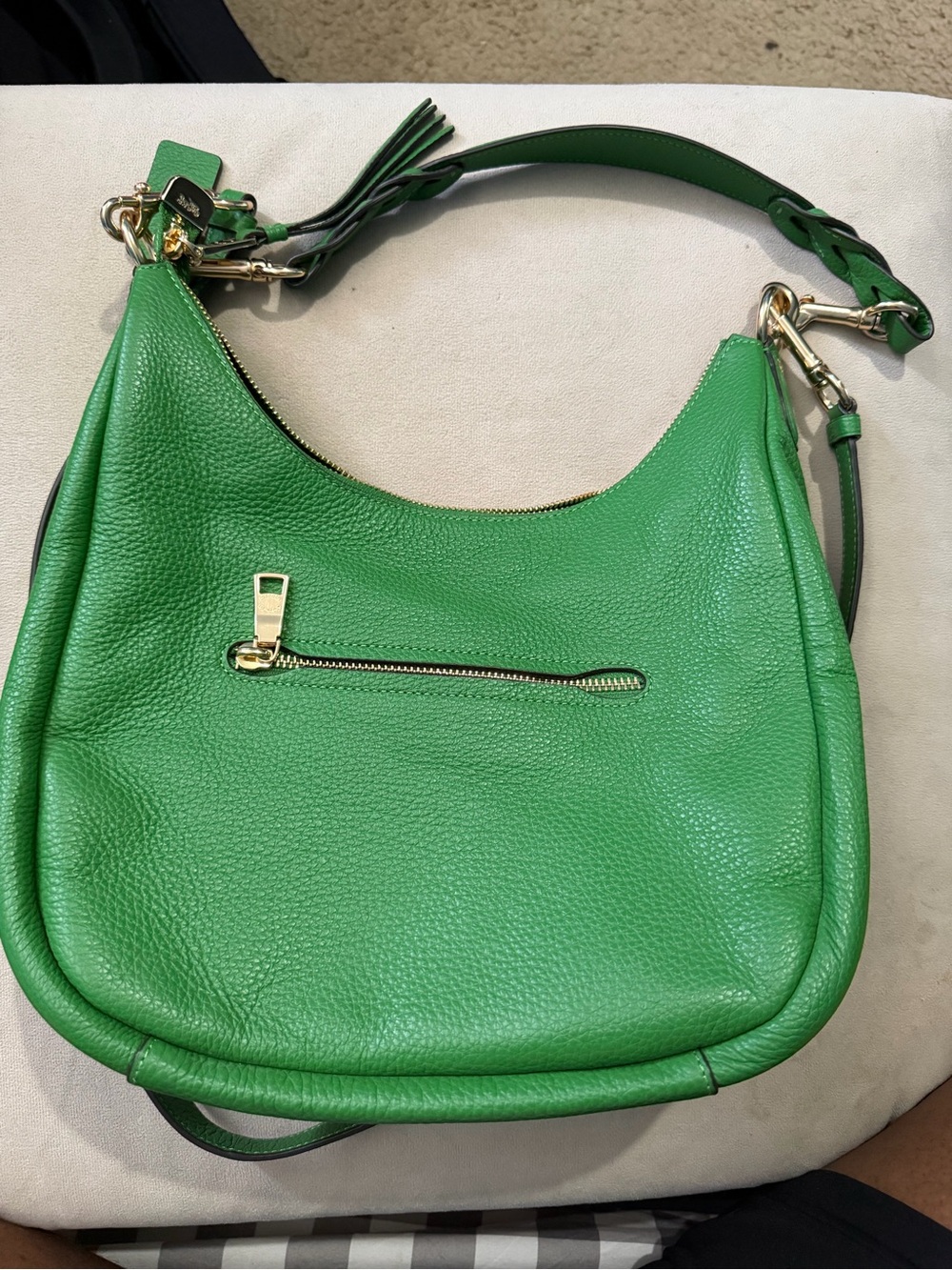 Coach Green Leather Shoulder Hobo with Braided Handle - Picture 3 of 7